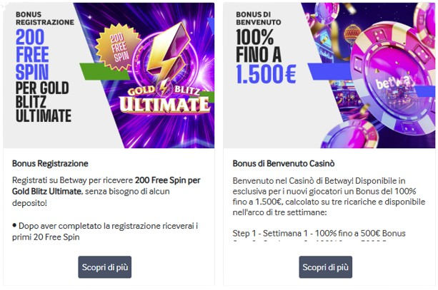 Bonus Di Benvenuto E Promozioni Di BetWay Casino